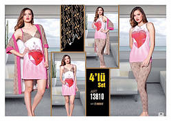 Комплект для сну з 4 предметів 13810 Lady Lingerie