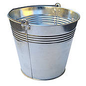 Відро оцинковане 12 літрів двошовне Ø 30 см h=25 см (Метид)