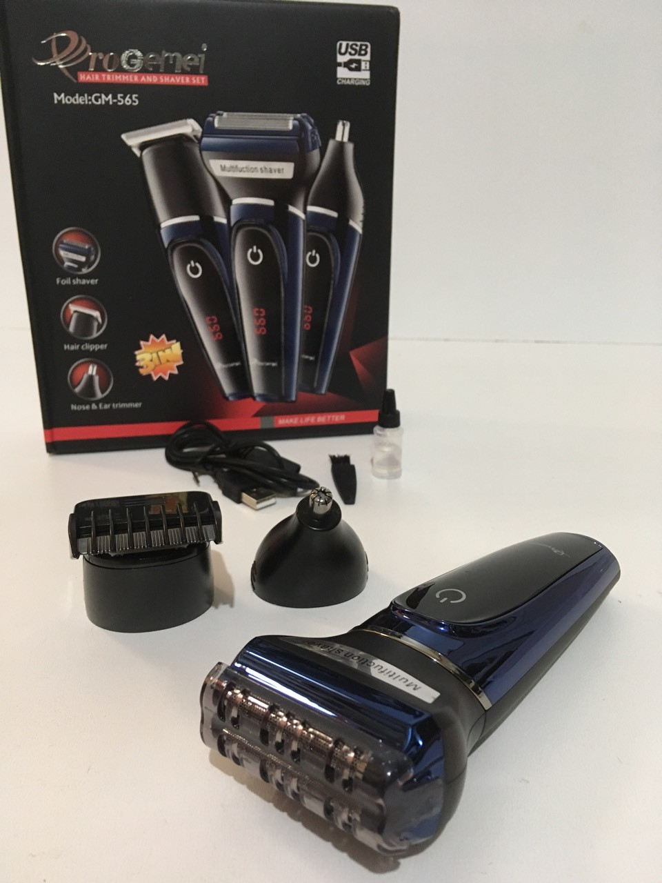 Машинка для стриження волосся Gemei GM-565 (60 шт./яскравий), фото 1