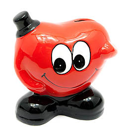 Керамічна скарбничка "Сердечко в капелюсі" (9,5х10х7 см)