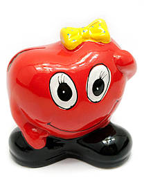 Керамічна скарбничка "Сердечко з бантиком" (9,5х10х7 см)