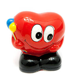 Керамічна скарбничка "Сердечко з повітряними кульками" (9,5х10х7 см)