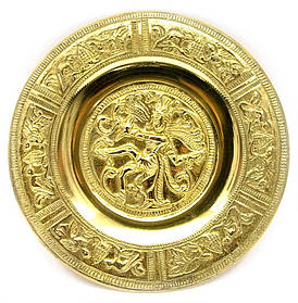 Тарілка настінна бронзова "Танцюючий Шива" (d-14 см) (Wall Plate Natraj 6")