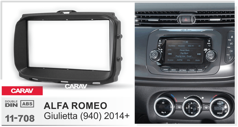 2-DIN переходная рамка ALFA ROMEO Giulietta 940 2014+, Carav 11-708 - фото 3 - id-p1082693371