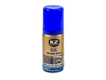 Мастило сіліконове Спрей 50мл K2 Silicone spray Для консервації гумовіх і пластмасовіх елементів в автомобілі