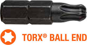 Насадка відверта закруглена Torx BALL END T10K - T40Kx25м INDUSTRY USH, уп.5/10 шт.