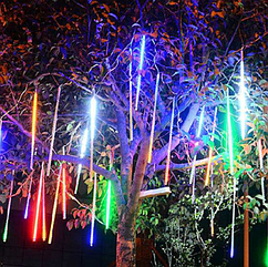 Гірлянда-шторка "Метеритний дощ" 50 см, 8 метіоритів, RGB мультиколір