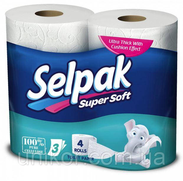 Туалетний папір Selpak Super Soft, 4 рулони, біла