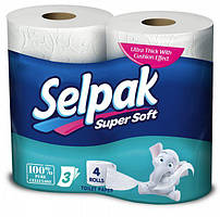 Туалетний папір Selpak Super Soft, 4 рулони, білий