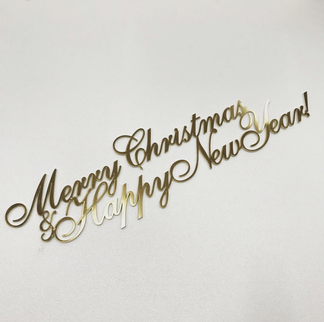 Напис декоративний Merry Christmas & Happy New Year з дзеркального пластику, фото 1