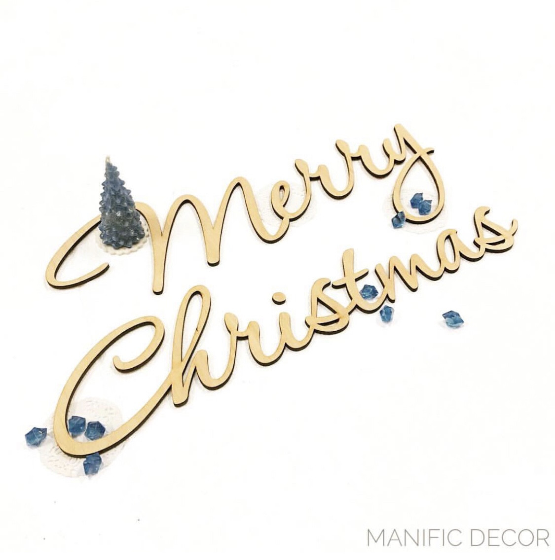 Напис об'ємний декоративний "Merry Christmas" з фанери