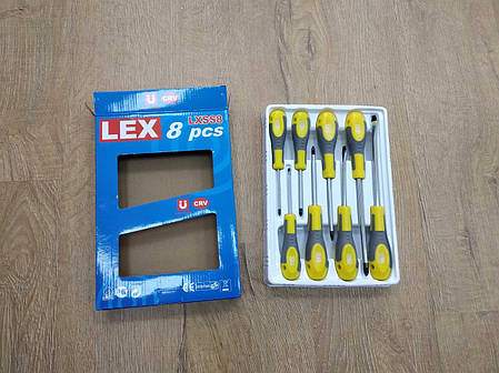 Набір викруток LEX 8SZT (3 плоских - 3 викрутки Phillips - 2 викрутки Phillips PZ), фото 2