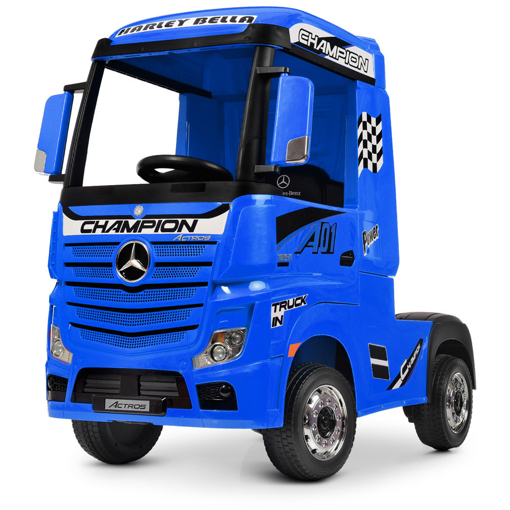 Дитячий електромобіль тягач (фура) Mercedes-Benz Actros Bambi M 4208EBLR-4 синій