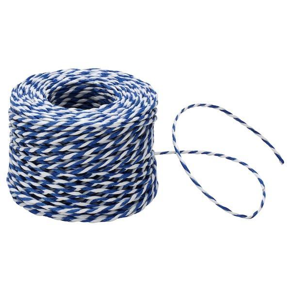 IKEA, ВІНТЕР 2019, Стрічка-нитка, білий / синій, 40 м, (704.344.48)