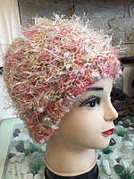 Меланжева жіноча шапка, TM Goliat, колір меланж рожевий, розмір 56-58