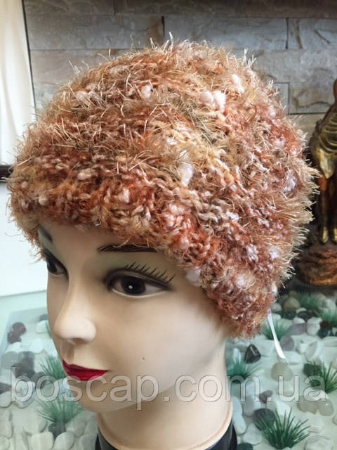 Меланжева жіноча шапка, TM Goliat, колір бежевий, розмір 56-58