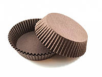 Тарталетки (капсулы) бумажные для кексов, капкейков коричневые 80*25 мм