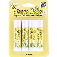 Бальзами для губ Sierra Bees "Organic Lip Balms" крем-брюле (4 шт.)