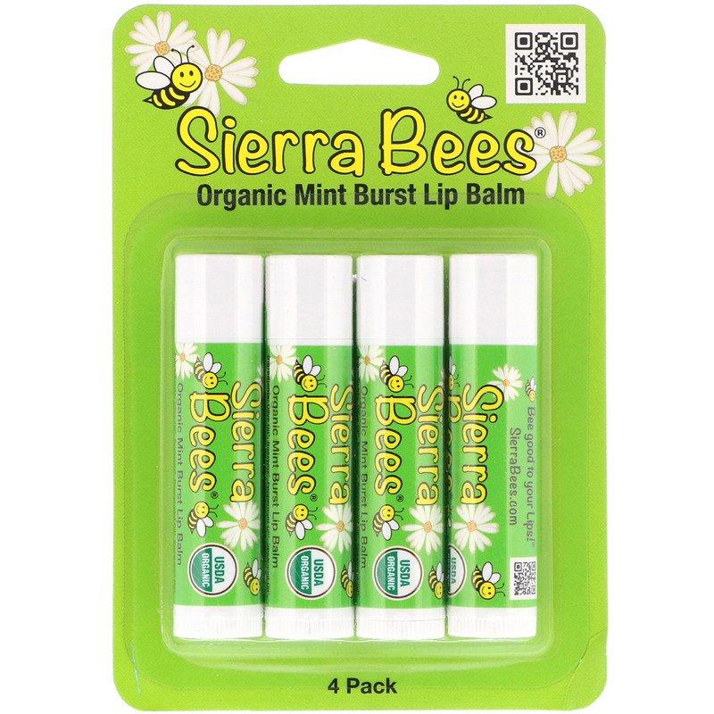 Бальзами для губ Sierra Bees "Organic Lip Balms" перцева м'ята (4 шт.)