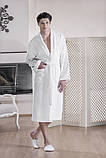 Лазневий махровий халат чоловічий ТМ Gul Guler YENI ARMA" White-Lime XL, фото 2