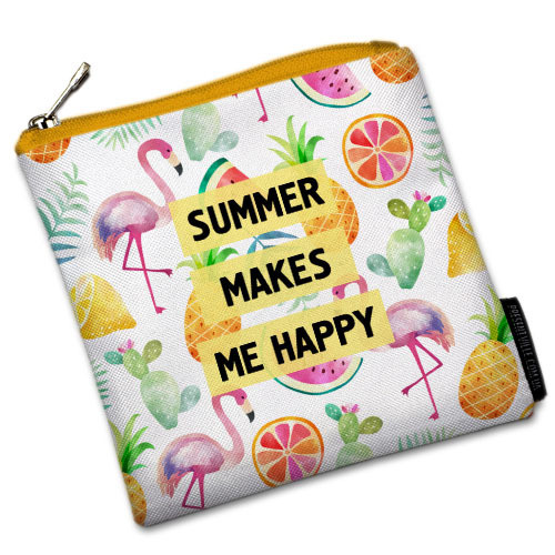Косметичка квадратна Basic Summer makes me happy 16x16 см (KB_19N010_ZHL), фото 1