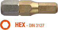 Насадка отверточная титановая шестигранная HEX 2.5 - 5x25мм Torsion ISOTIN USH, уп.10 шт.