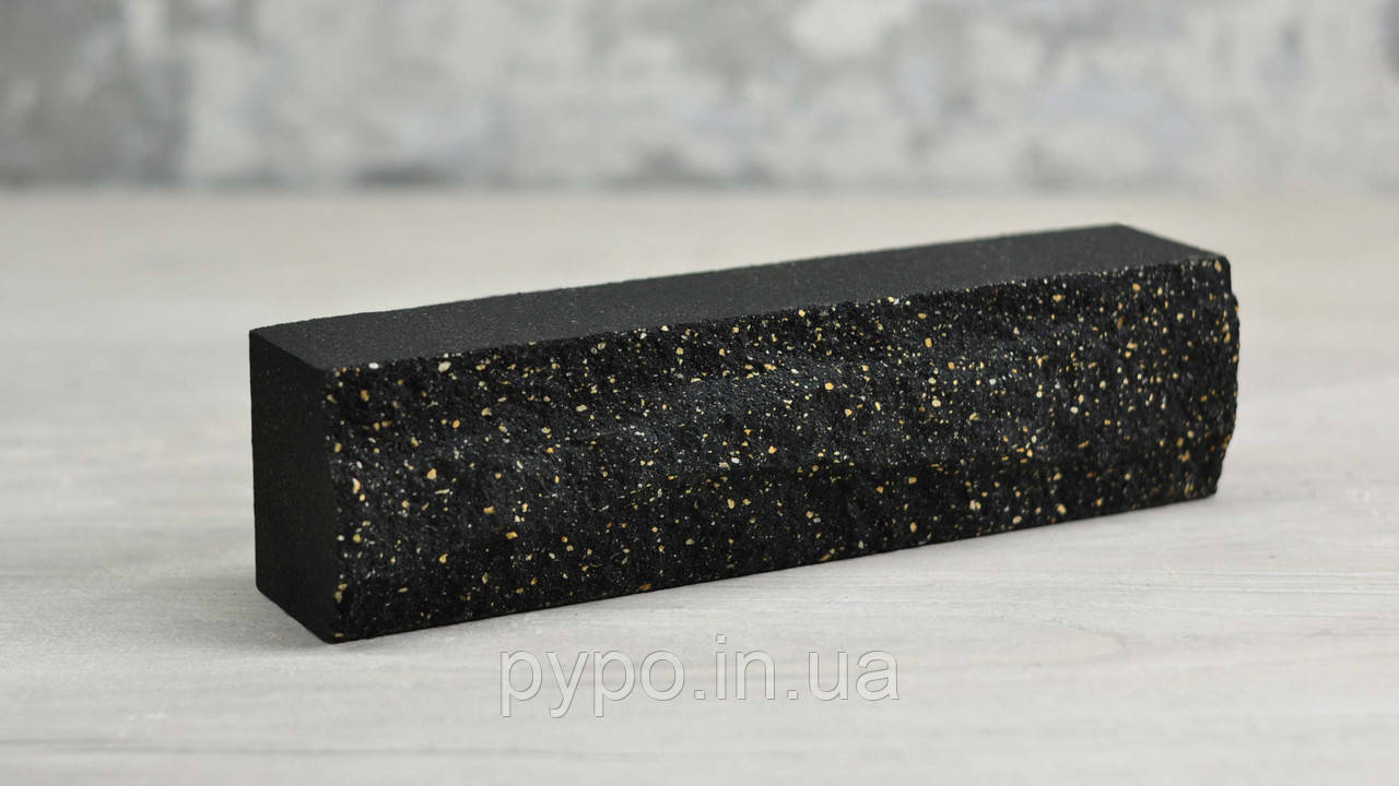 Цегла рвана скеля половинка стінова Чорний "Slim Stone"., фото 1