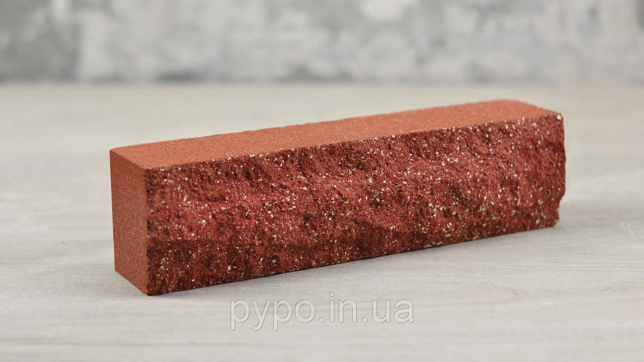 Цегла рвана скеля половинка стінова Червоний "Slim Stone".
