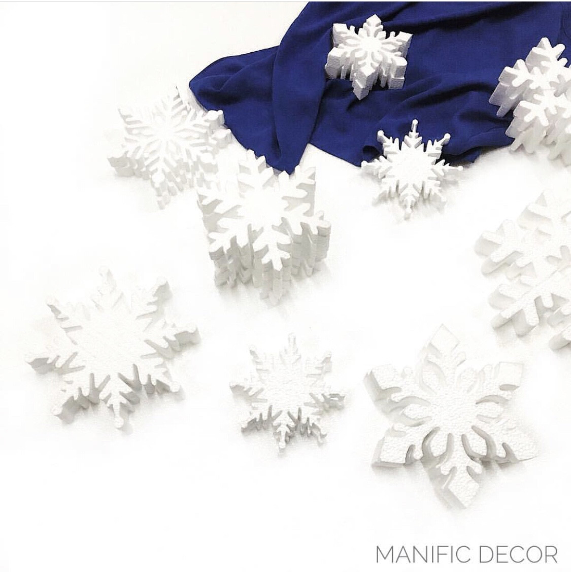 Сніжинка об'ємна декоративна з пінопласту, фото 1