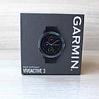 Смарт-годинник Garmin Vivoactive 3 Black with Slate Hardware з чорним ремінцем, фото 4