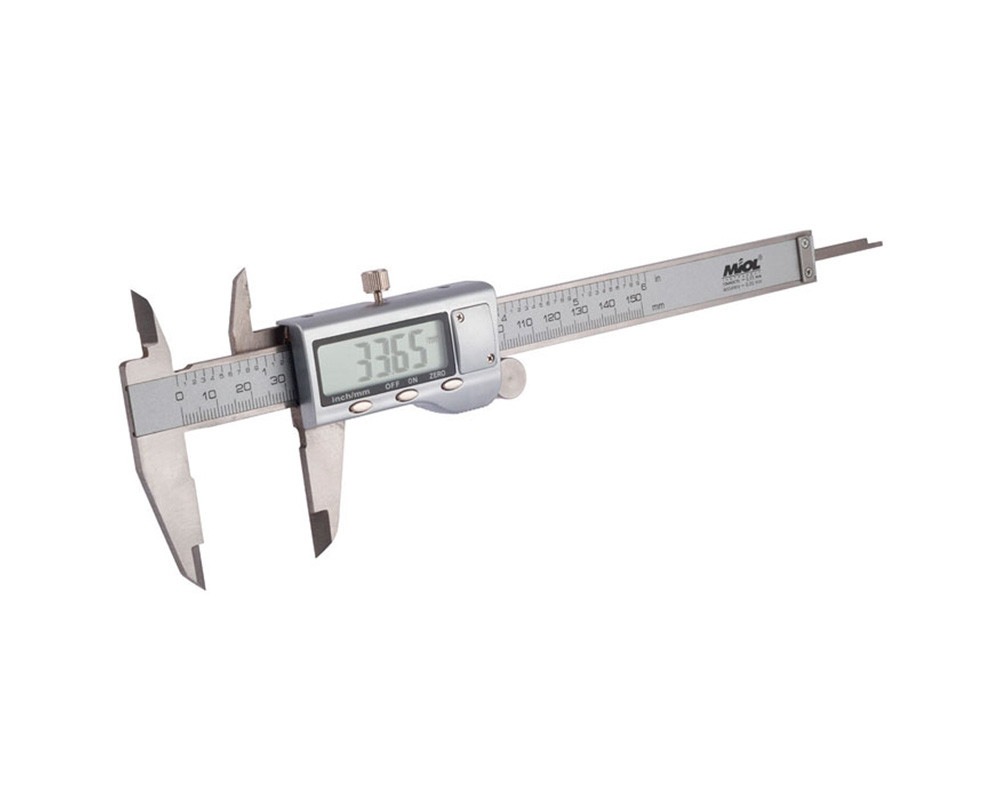 15-241 Штангенциркуль з електр. відліком 150мм/0,01мм, метал. корпус, PREMIUM