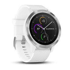 Смарт-годинник Garmin Vivoactive 3 Stainless with White Band