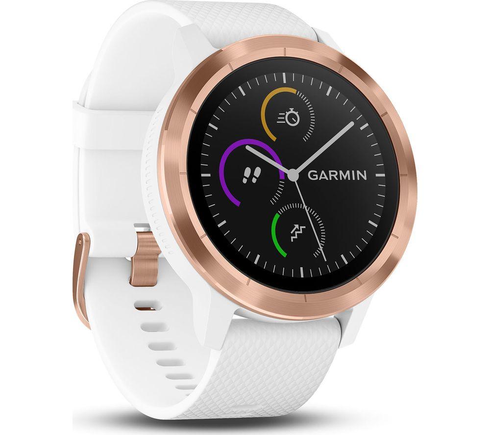 Смарт-годинник Garmin Vivoactive 3 Rosegold  with White Band з білим ремінцем, фото 1