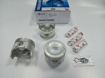 Комплект поршнів з пальцями (3 шт.) AMP PX-DAE-3F-1401-100 (69.50) Ремонт 4 (+1.00) для Tico 0.8, Matiz 0.8, оригінальні номери: