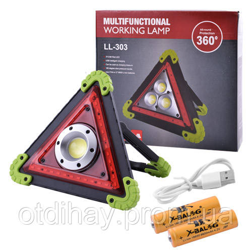 Прожектор світлодіодний LL-301W837-COB+36SMD RED, 2x186504xAA, ЗП microUSB