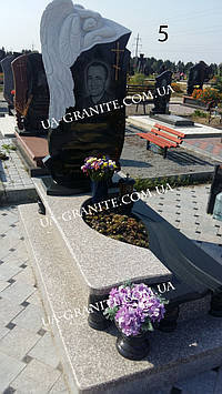 Комбінований чоловічий пам’ятник із ангелом 1200*2000