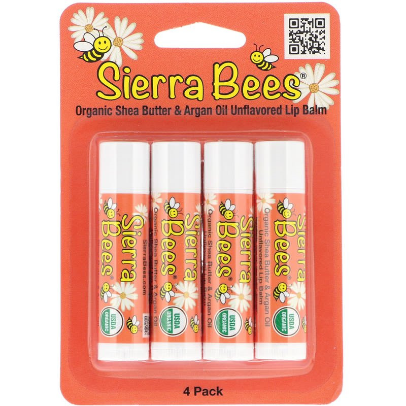 Бальзами для губ Sierra Bees "Organic Lip Balms" олія ши й арганова олія (4 шт.), фото 1