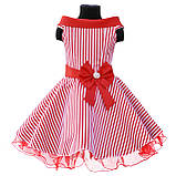 Сукня в ретро стилі в смужку для дівчинки Червоне Стиляги 116-146 р. Сукня на шнурівці для дівчаток, фото 2
