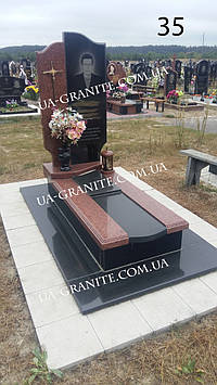 Пам’ятник із червоним квітником граніту 1200*2000