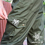 Зимові штани з кишенями Rextim Cargo Олива, фото 3