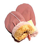 Рукавиці з плащової тканини S підкладка махра рожево-кораловий, фото 2