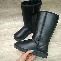 Угги женские черные кожа высокие Ugg Australia Original 36р23см