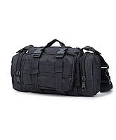 Тактична сумка на плече на блискавці у чорному кольорі