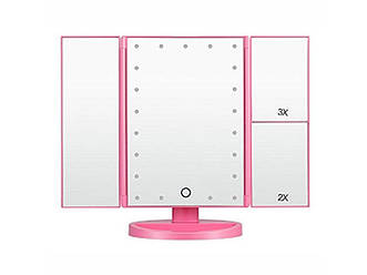 Дзеркало для макіяжу з LED підсвічуванням Superstar Magnifying Mirror 22 Pink Рожева