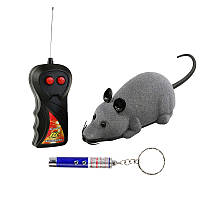 Миша на радіокеруванні для кота з указкою BoxShop сіра (RSLN-16856)