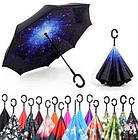 Складана парасолька на оберт Зоряне небо, 8 спиць, Up-Brella / Парасолька зворотного складання / Парасолька від дощу, фото 9