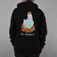 Черная толстовка ripndip | худи rose logo