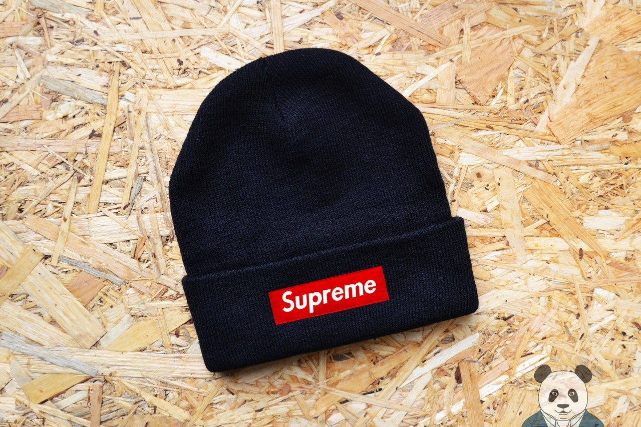 Модна чоловіча шапка суприм, Supreme Beanie чорна