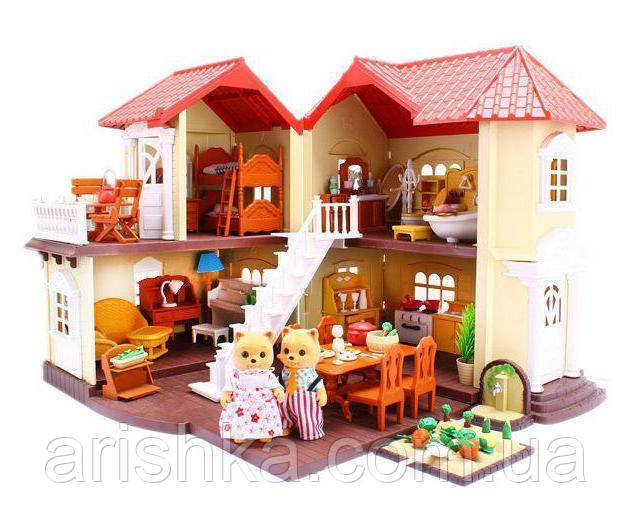 Великий будиночок Happy Family 012-01 тварини флакові (аналог Sylvanian Families). Свет