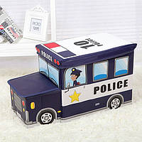 Пуф Короб складной, ящик для игрушек С КАПОТОМ Полиция
